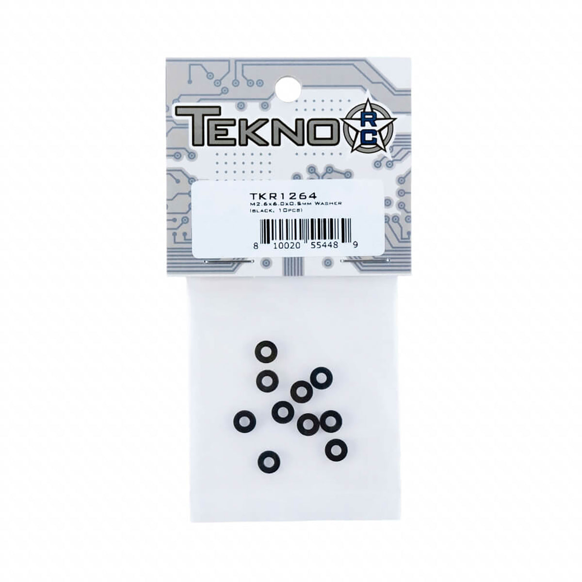 Tekno RC 2.6×6.0x0.5mm Washer (black, 10pcs)