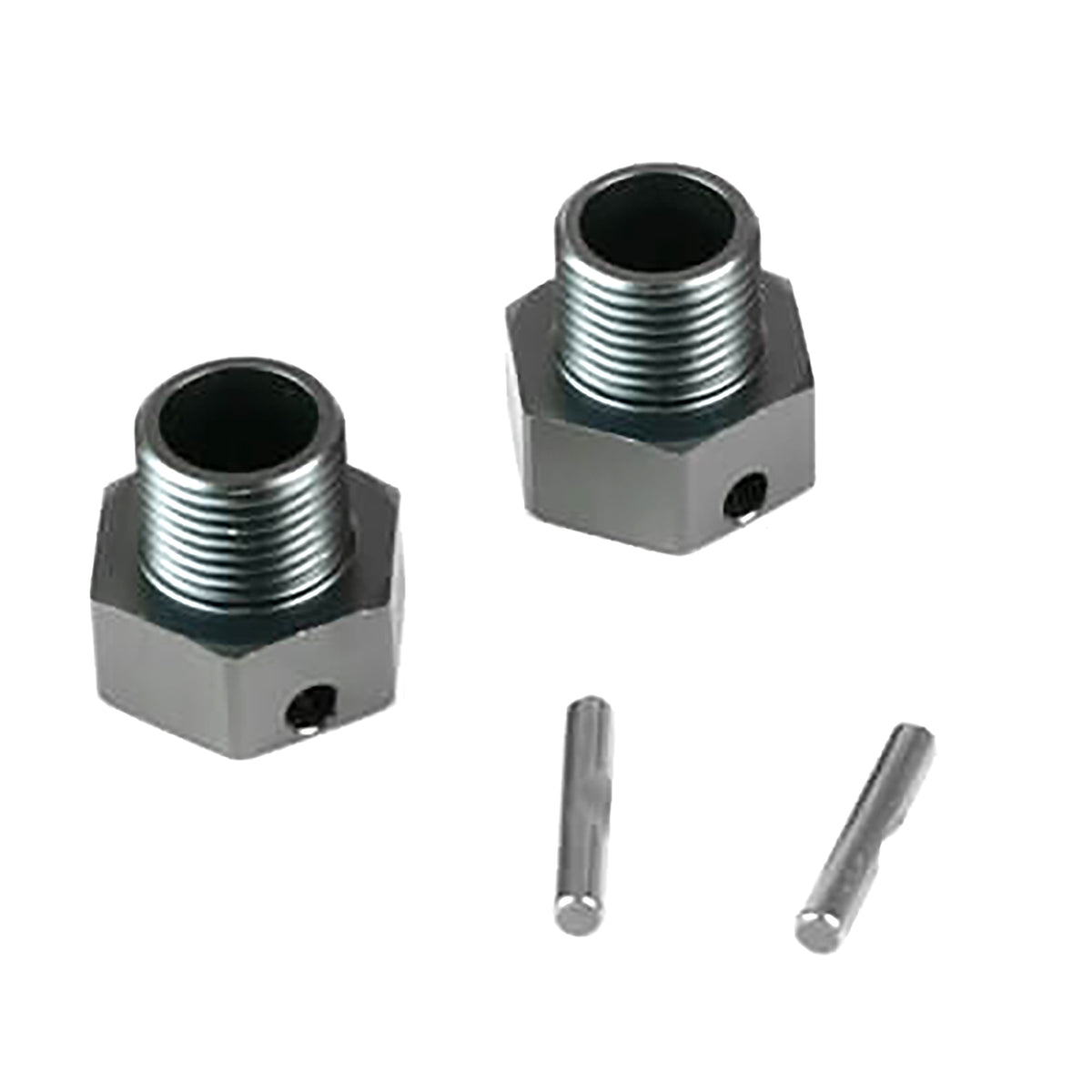 Tekno RC Wheel Hubs (+4mm offset, 17mm, gun metal anodized, w/Pins, 2pcs)