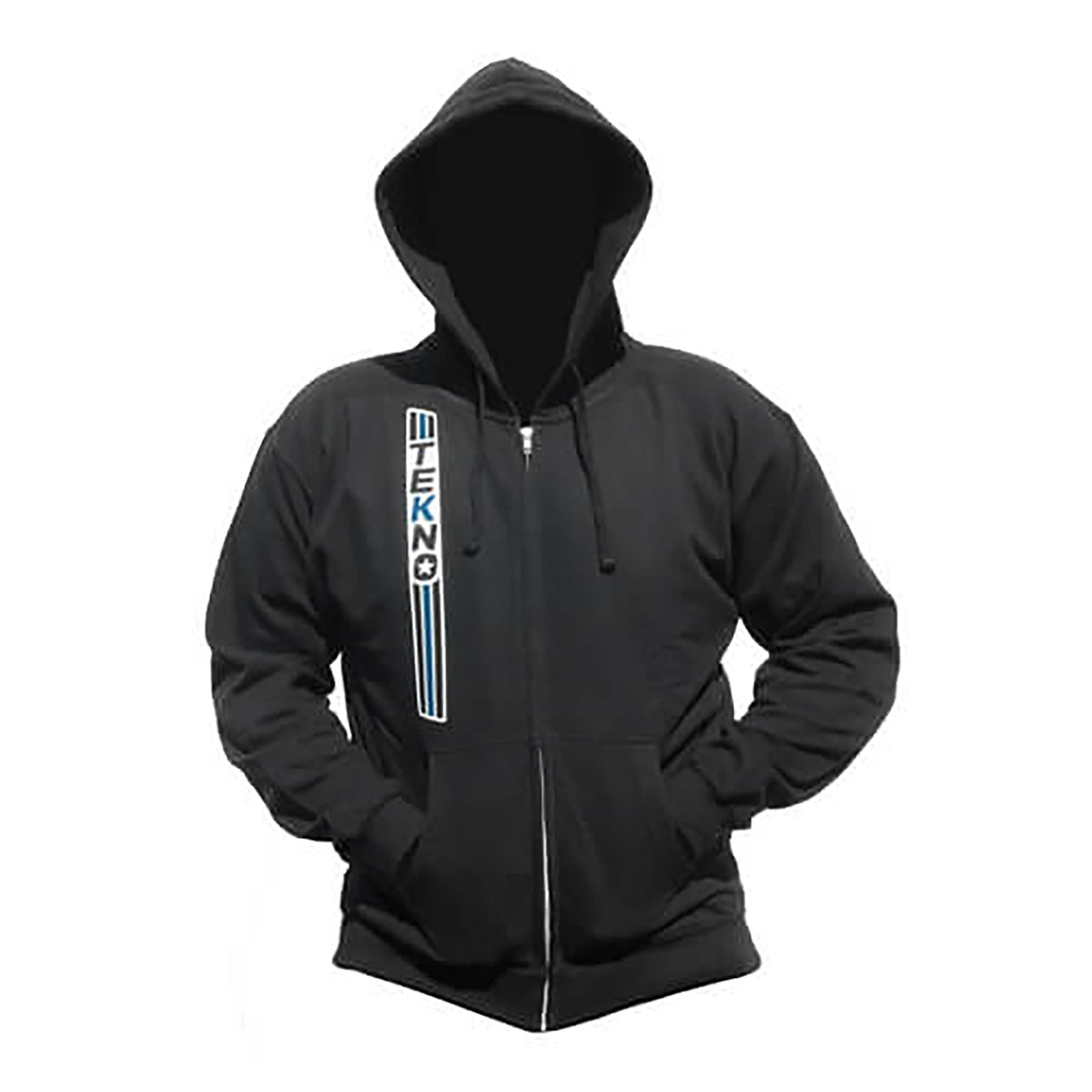 Tekno RC “Stripe” Zippered Hoodie (vertical design, black)