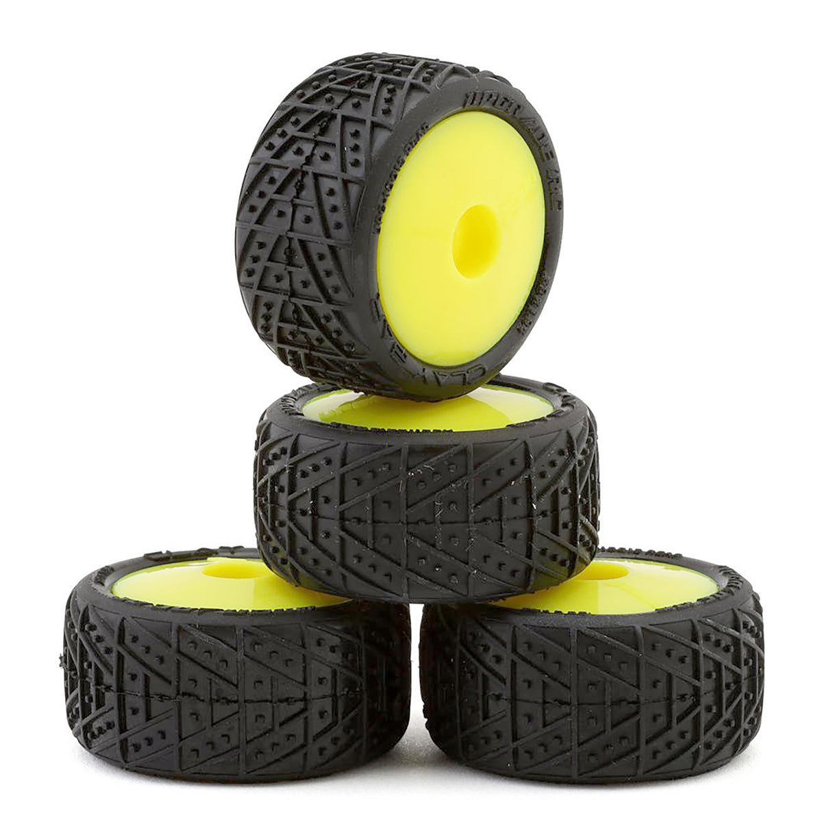 UpGrade RC Clay Bar Pre-Mounted Clay Tires for Losi® Micro-T (Yellow) (4)