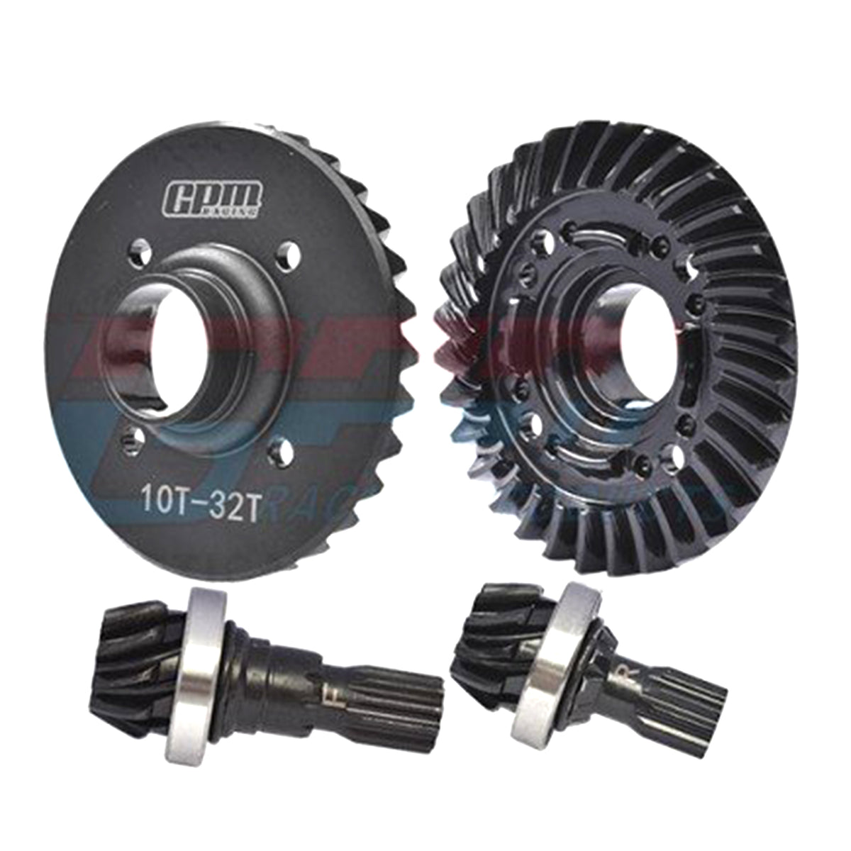 GPM Racing Traxxas XRT Medium Carbon Steel 32/10 Front and Rear Differential Gear Set (Black)