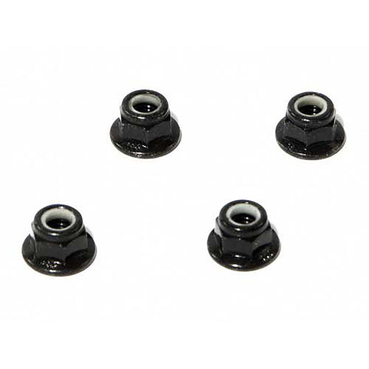 HPI Flanged Lock Nut M5, Black, (4pcs) (CW)
